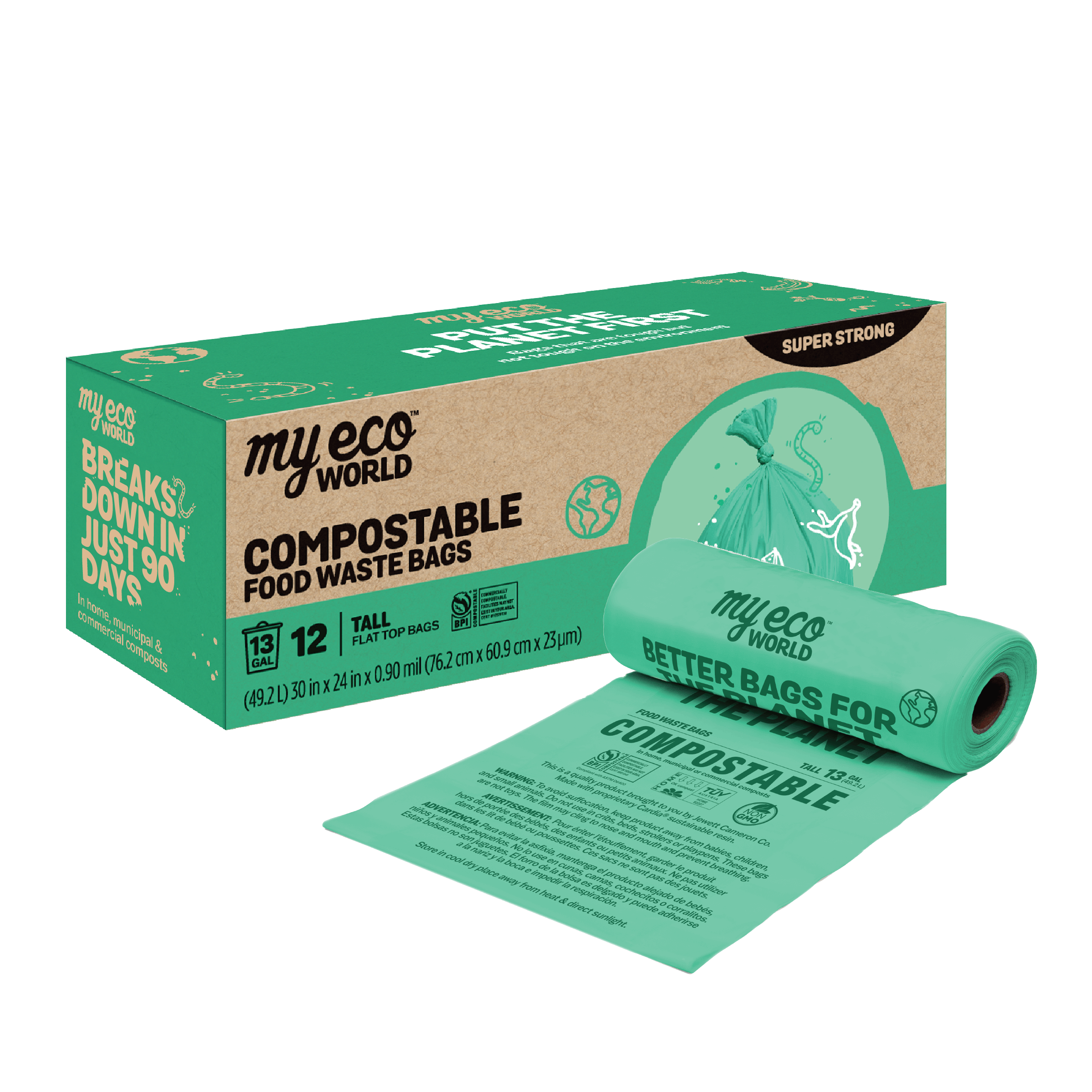 Compostable Food Waste Bags - 13 Gal